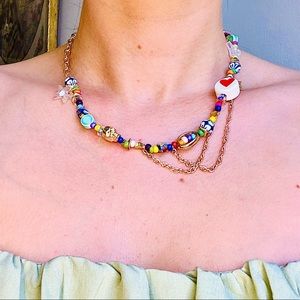 Martha Calvo inspired gold beaded necklace